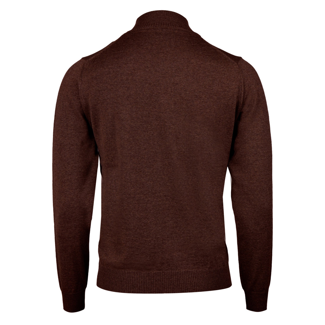 Dark Brown Merino Wool Half Zip Sweater - Stenströms