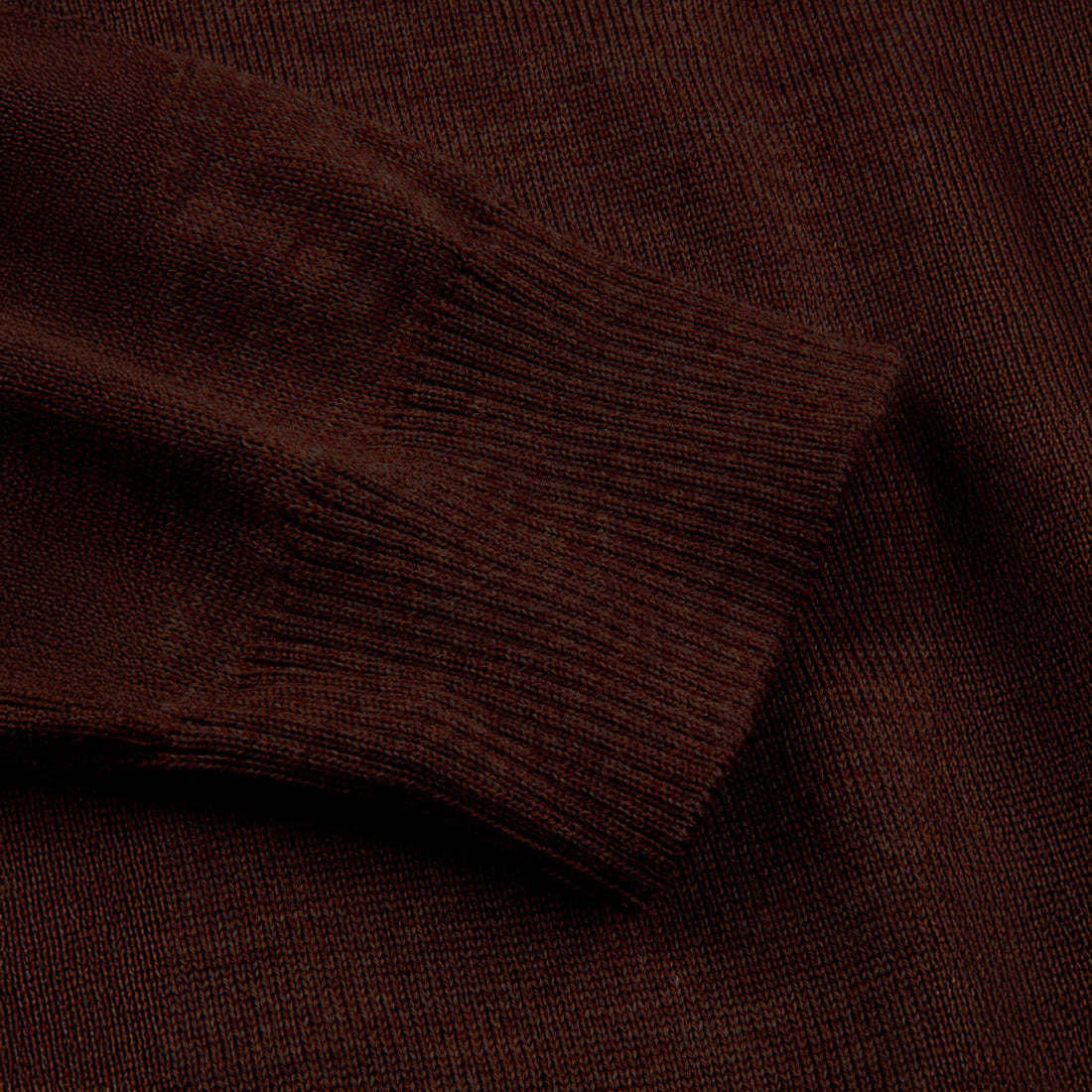 Dark Brown Merino Wool Half Zip Sweater - Stenströms