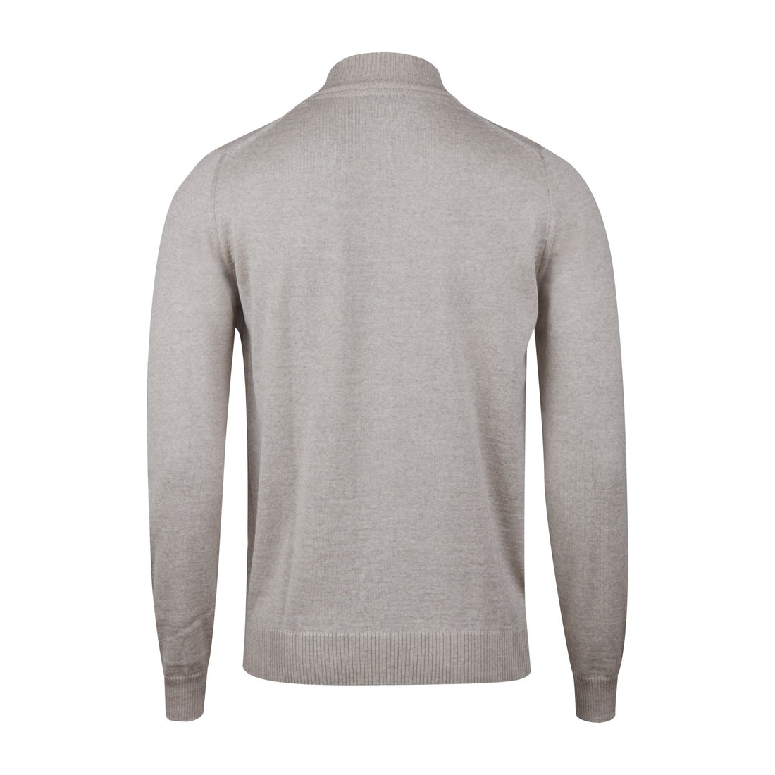 Beige Fine Merino Wool Full Zip Sweater - Stenströms