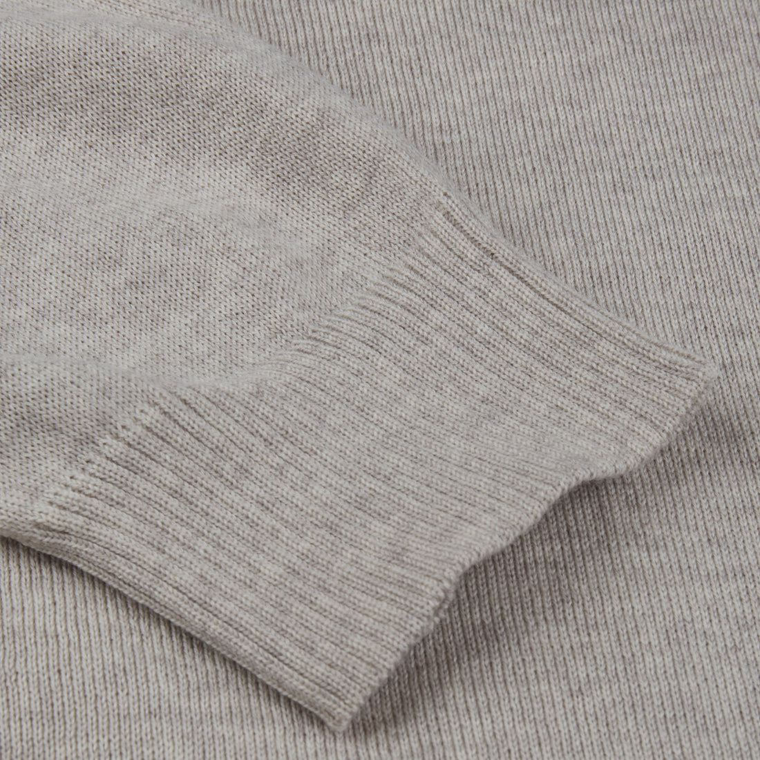 Beige Fine Merino Wool Full Zip Sweater - Stenströms