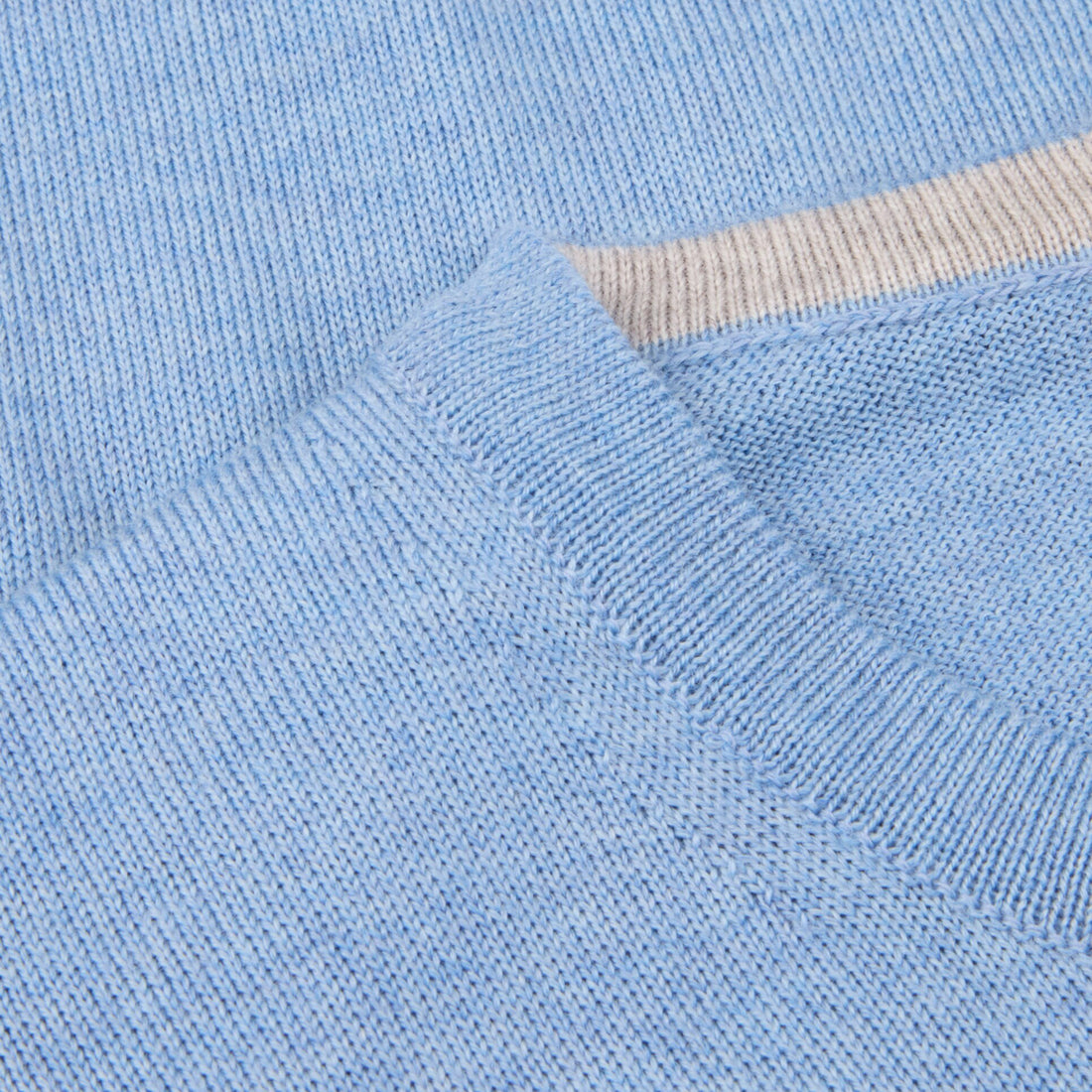 Cornflower Blue Merino Wool Crew Neck Sweater w/ Elbow Patches - Stenströms