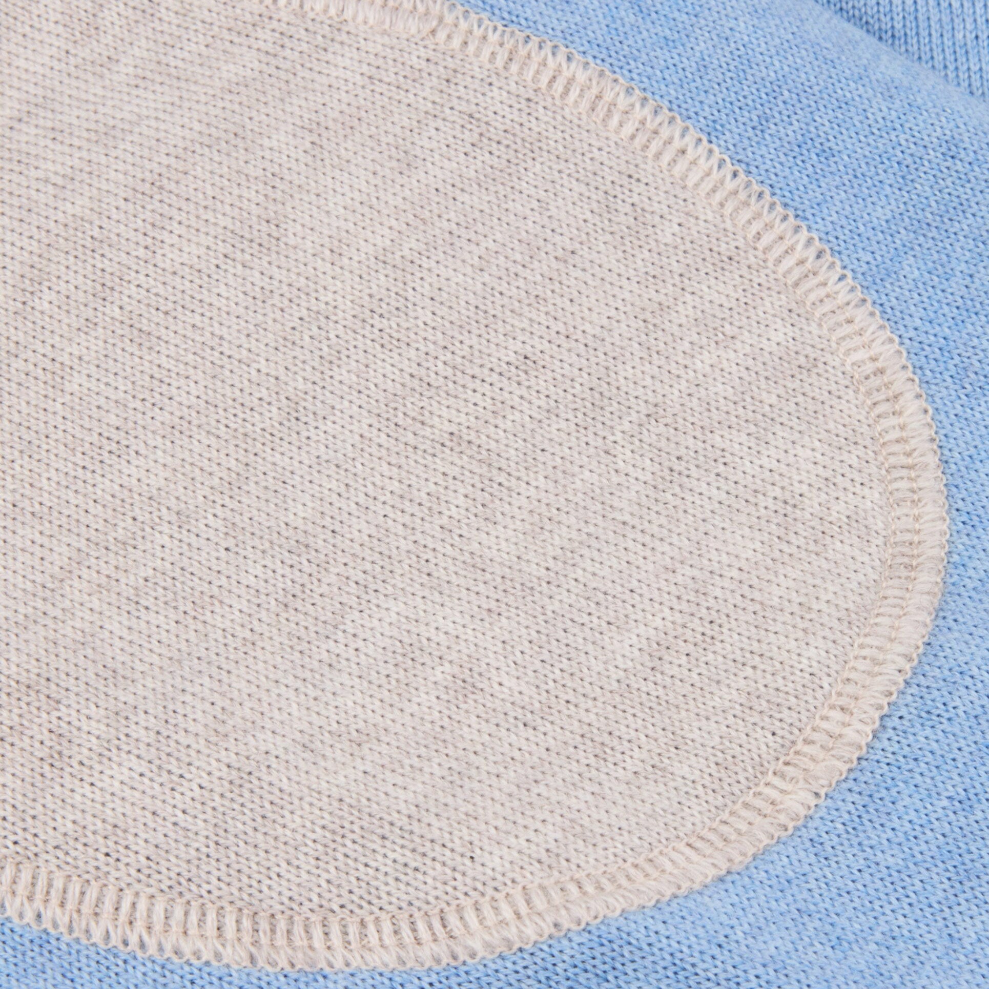 Cornflower Blue Merino Wool Crew Neck Sweater w/ Elbow Patches - Stenströms