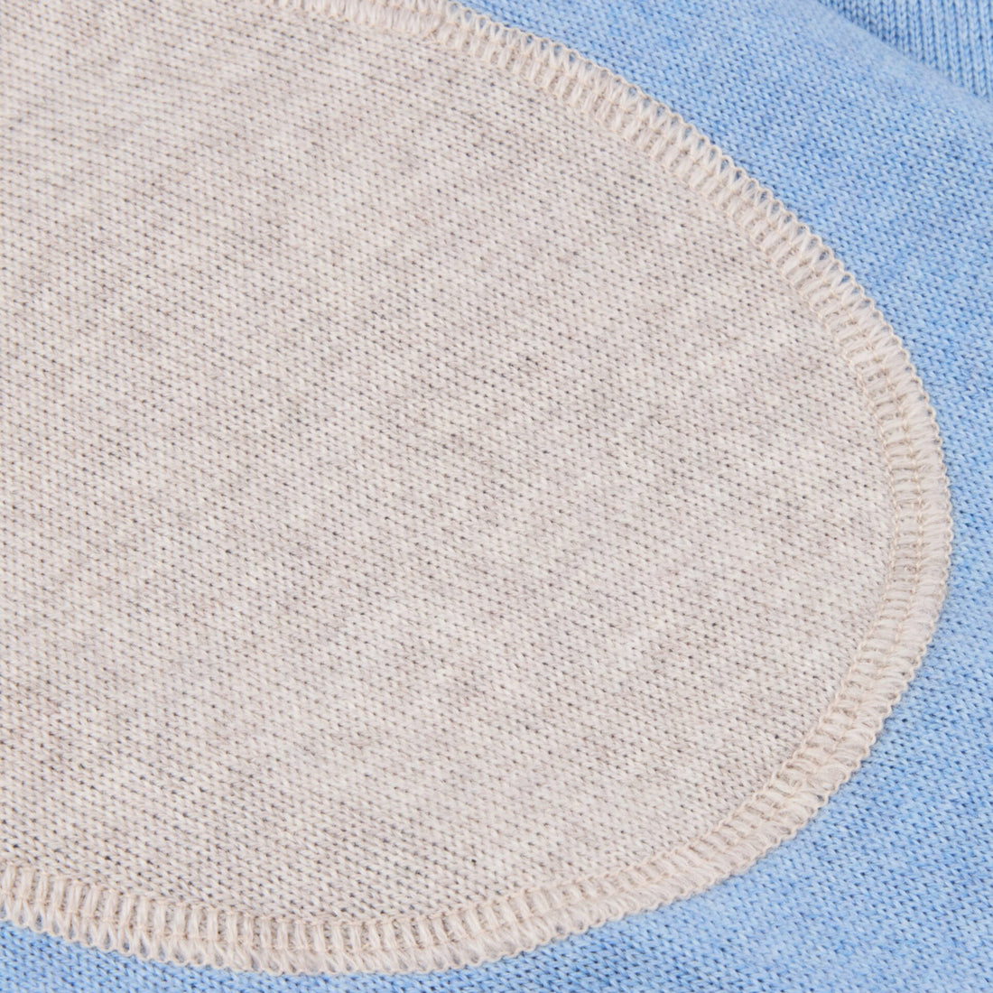 Cornflower Blue Merino Wool Crew Neck Sweater w/ Elbow Patches - Stenströms