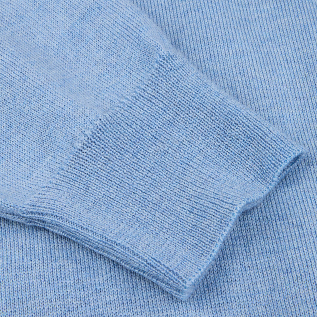 Cornflower Blue Merino Wool Crew Neck Sweater w/ Elbow Patches - Stenströms