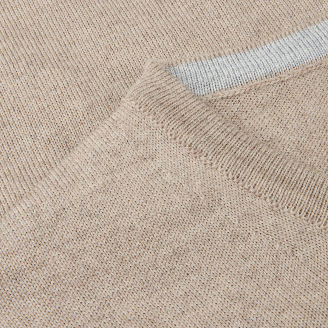 Beige Merino Wool Crew Neck Sweater w/ Elbow Patches - Stenströms