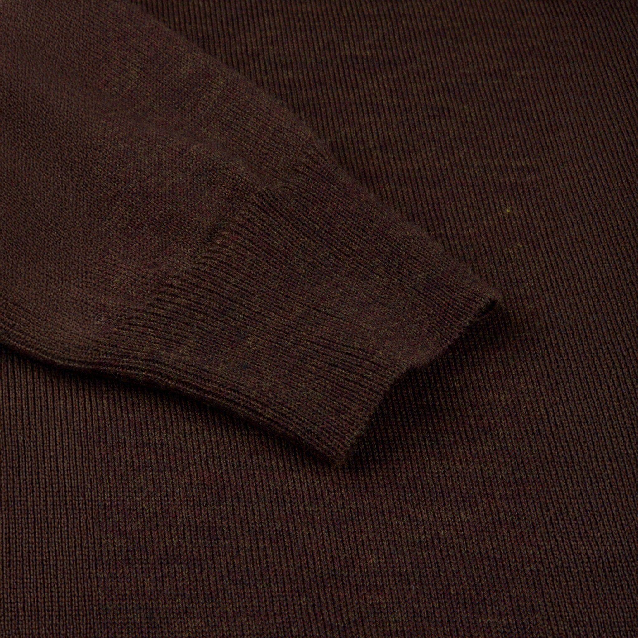 Brown Merino Wool Crew Neck Sweater w/ Patch - Stenströms