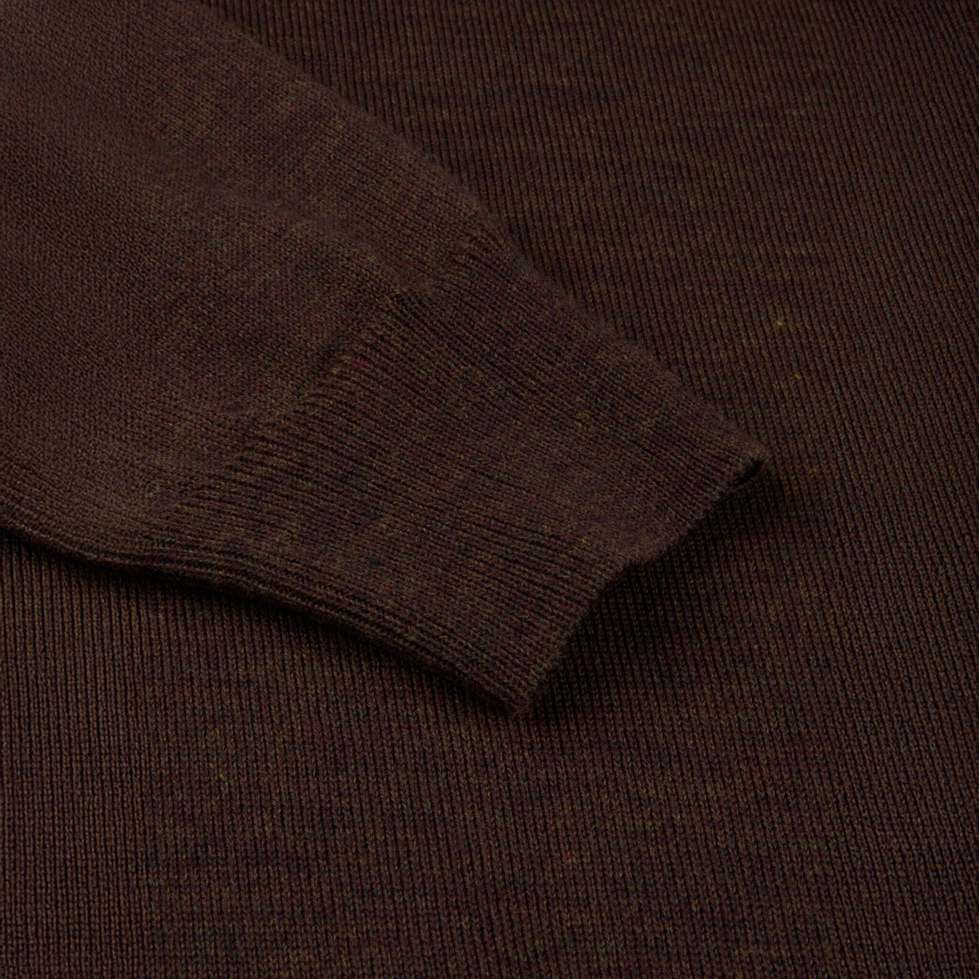 Brown Merino Wool Crew Neck Sweater w/ Patch - Stenströms