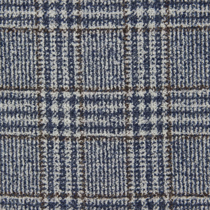 Blue & Brown Prince-of-Wales Wool Hybrid Sport Jacket with Bib - Luigi Bianchi