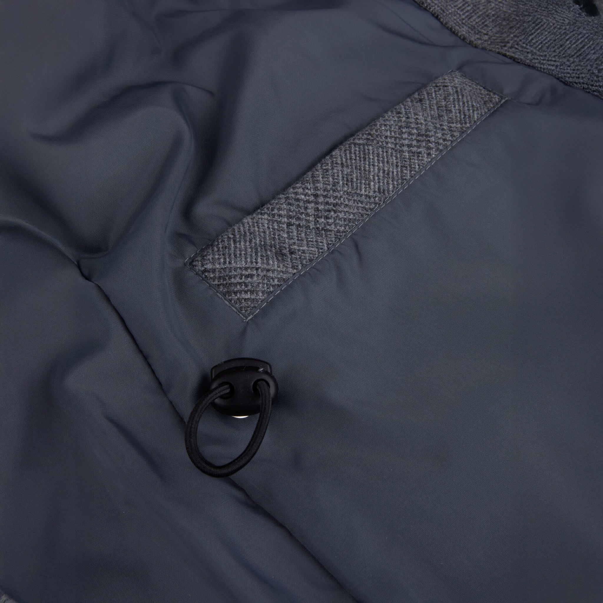 Gray Checked Quilted Wool Full Zip Vest - Stenströms