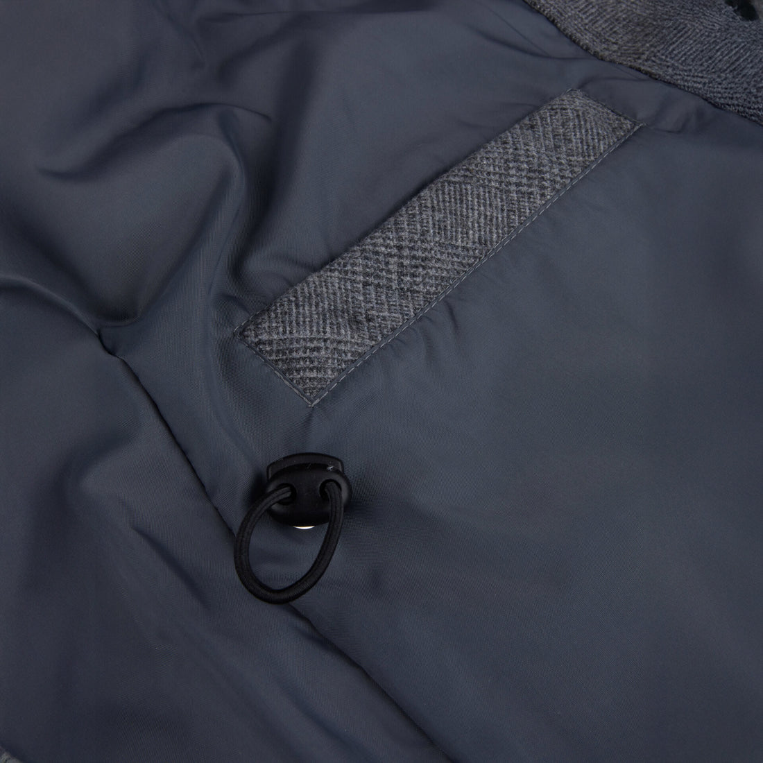 Gray Checked Quilted Wool Full Zip Vest - Stenströms