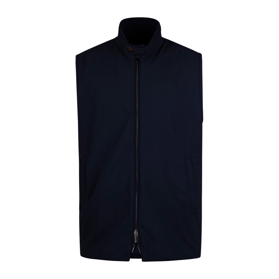 Navy Blue Technical Jersey Full-Zip Vest - Stenströms