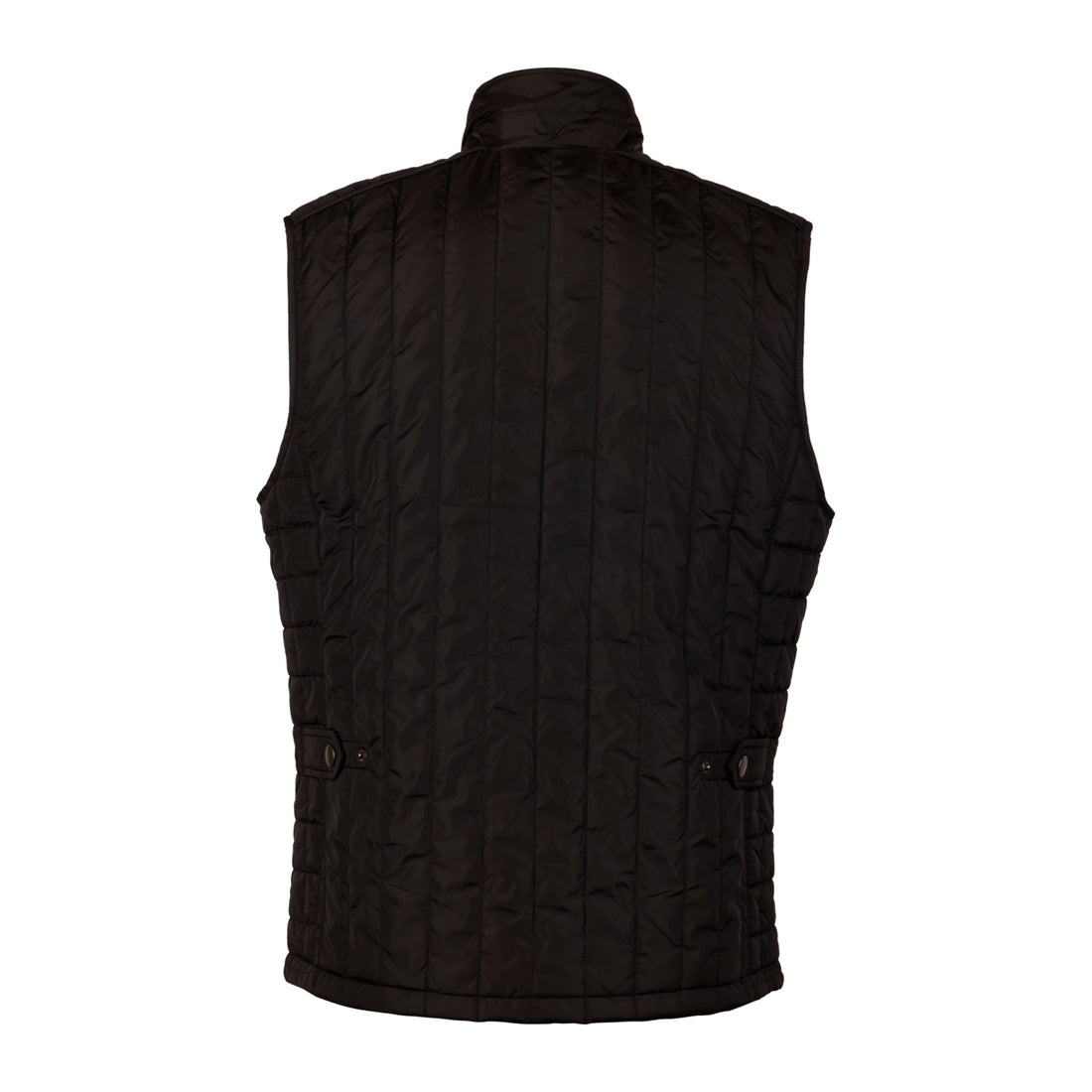 Black Quilted Wool Full Zip Vest - Stenströms