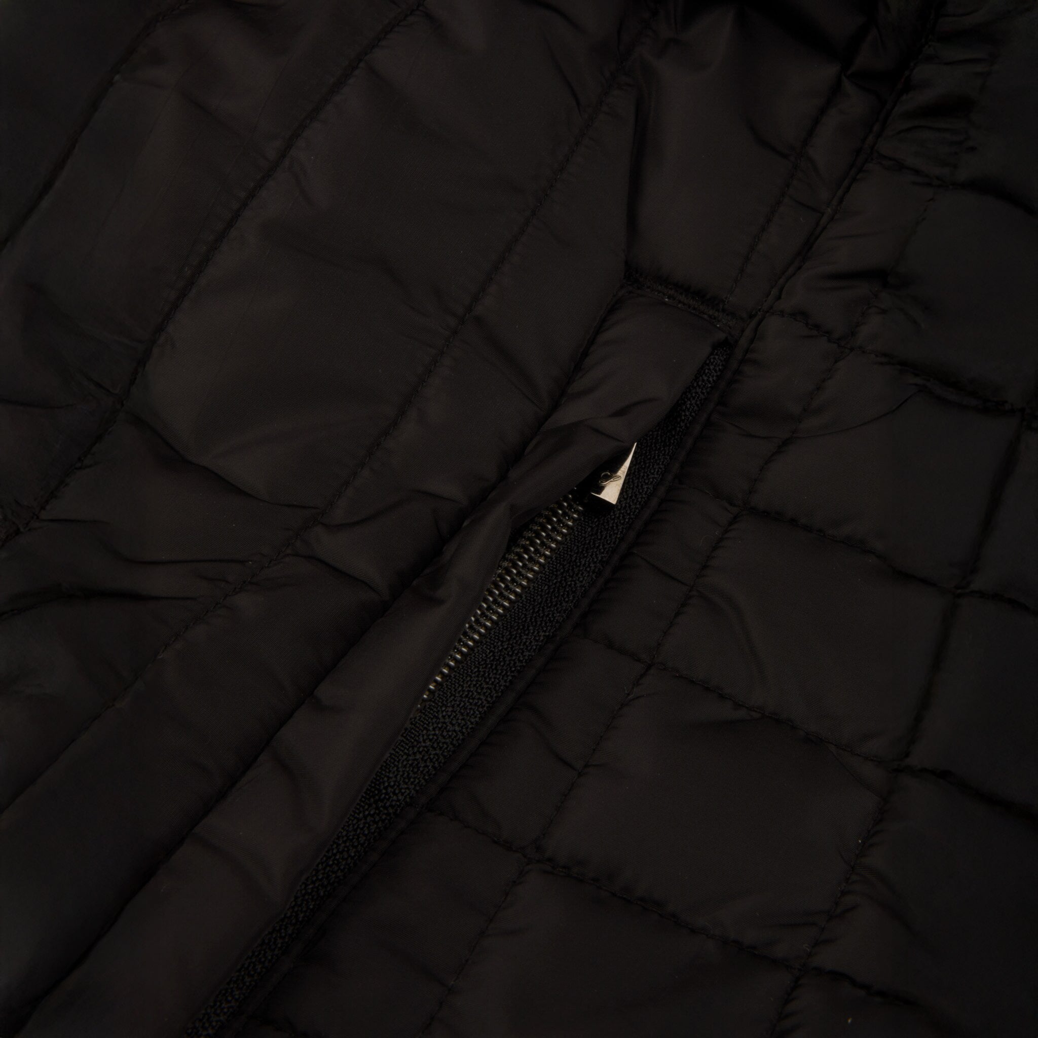 Black Quilted Wool Full Zip Vest - Stenströms