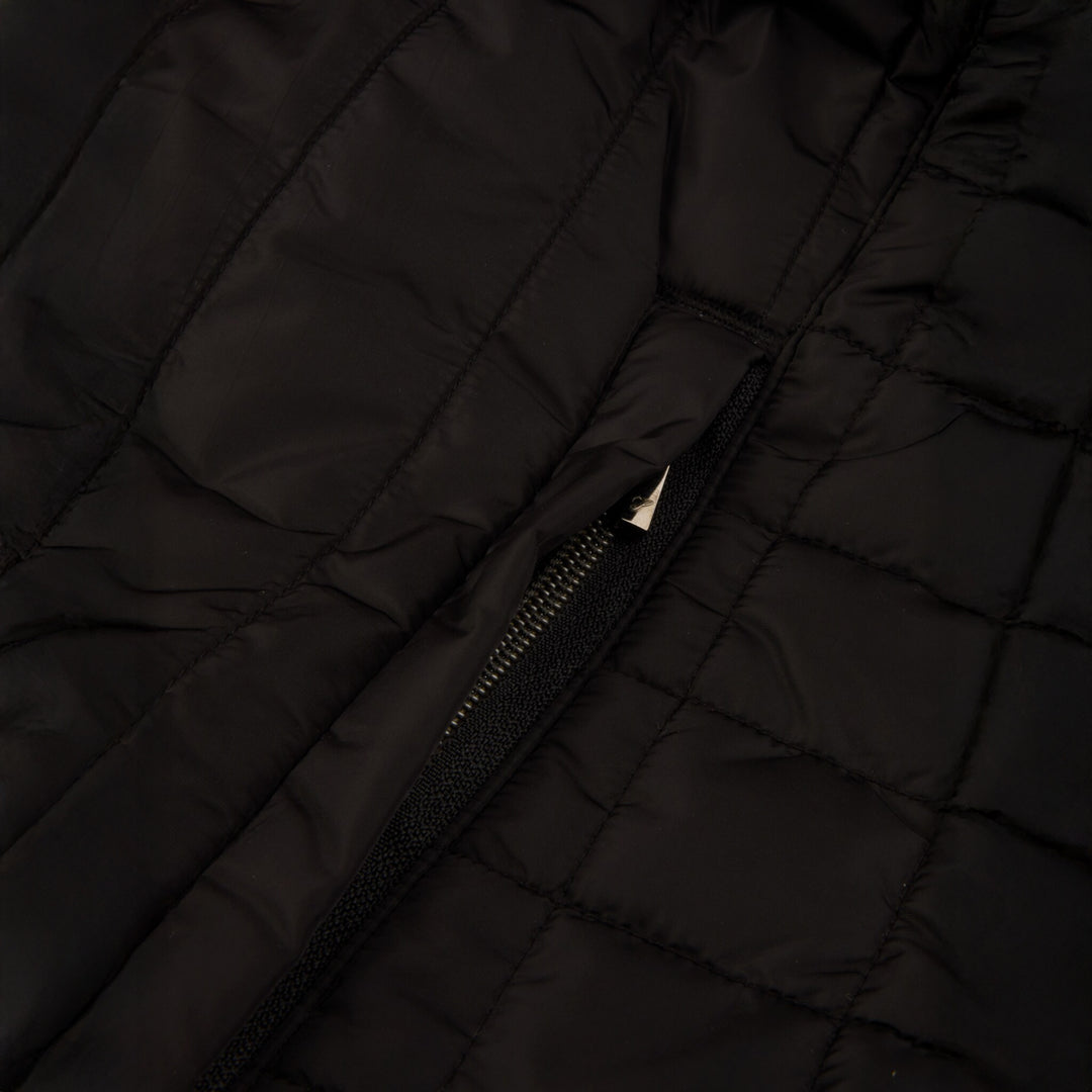 Black Quilted Wool Full Zip Vest - Stenströms