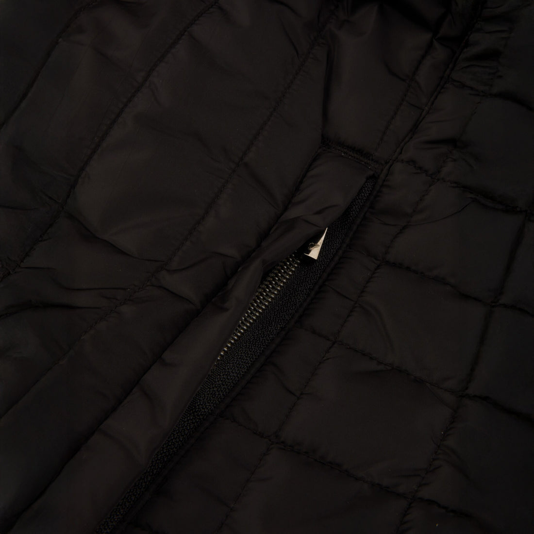 Black Quilted Wool Full Zip Vest - Stenströms