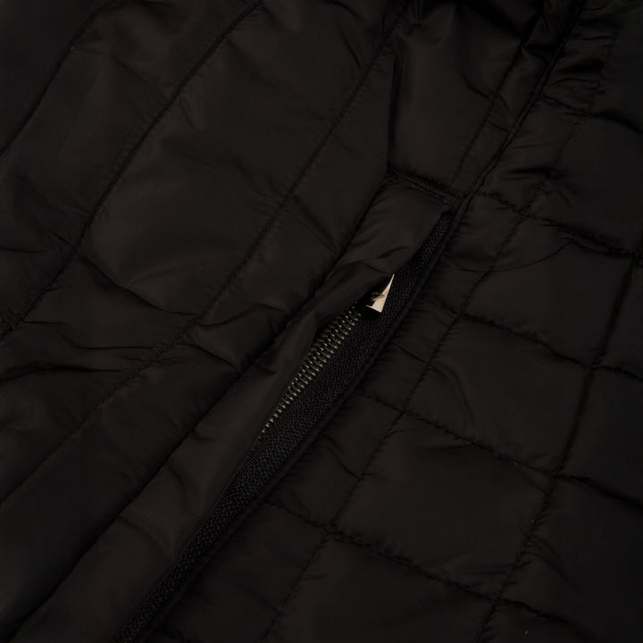 Black Quilted Wool Full Zip Vest - Stenströms