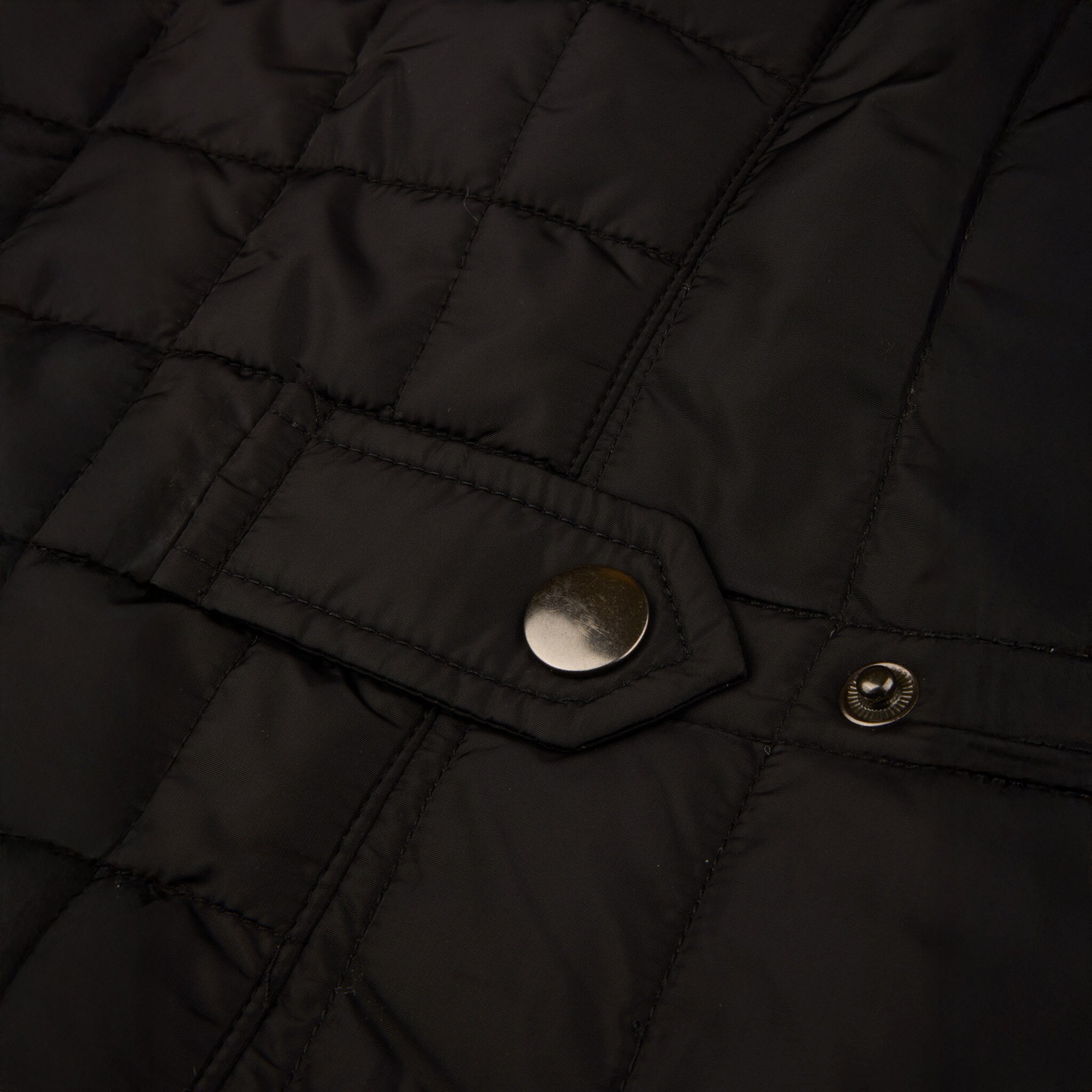 Black Quilted Wool Full Zip Vest - Stenströms