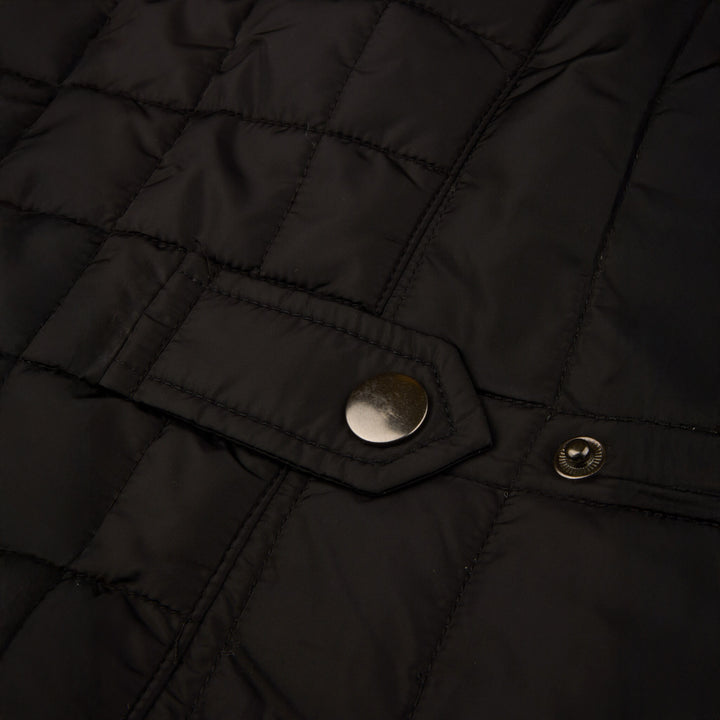 Black Quilted Wool Full Zip Vest - Stenströms
