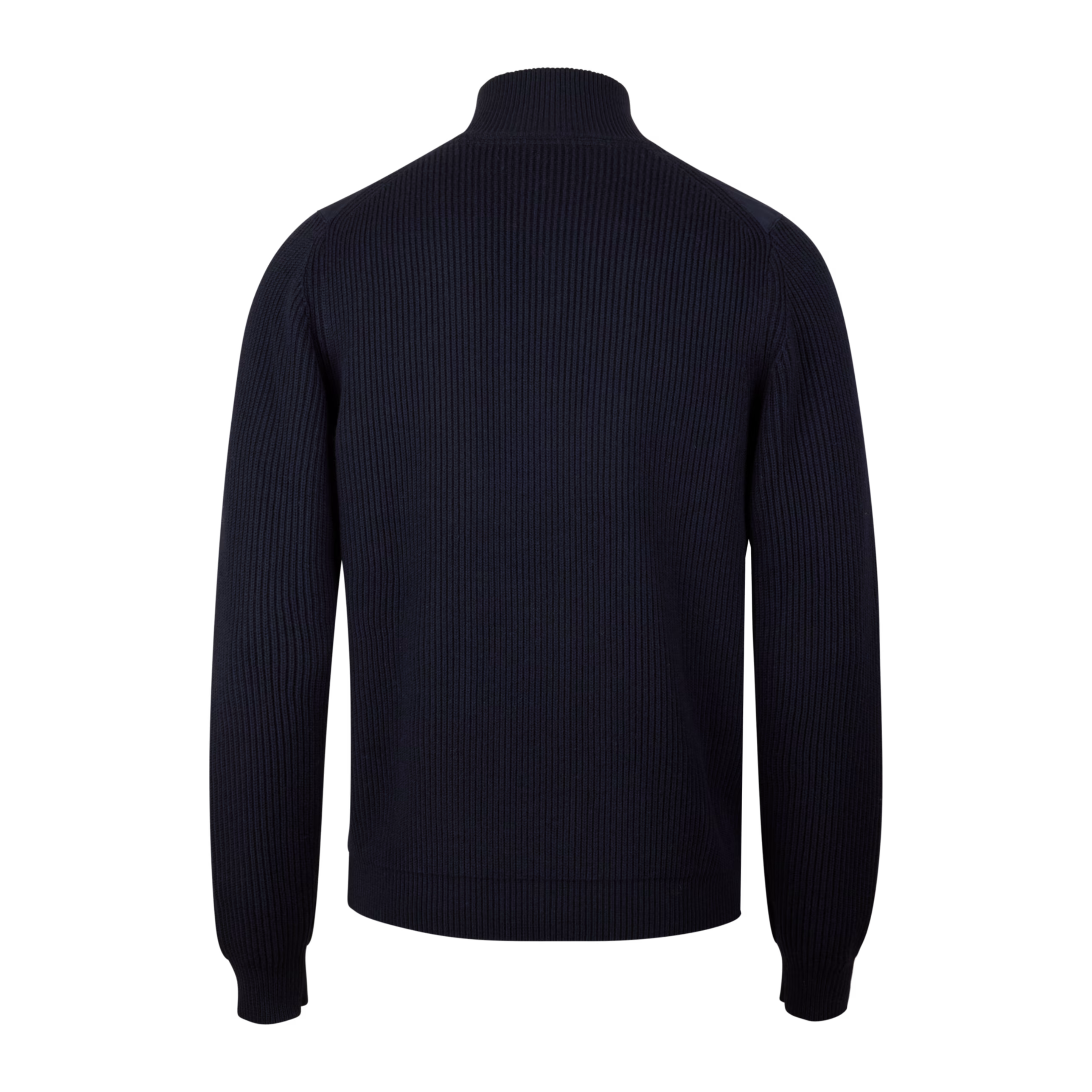 Navy Blue Alcantara Cotton-Wool Blend Hybrid Cardigan - Stenströms