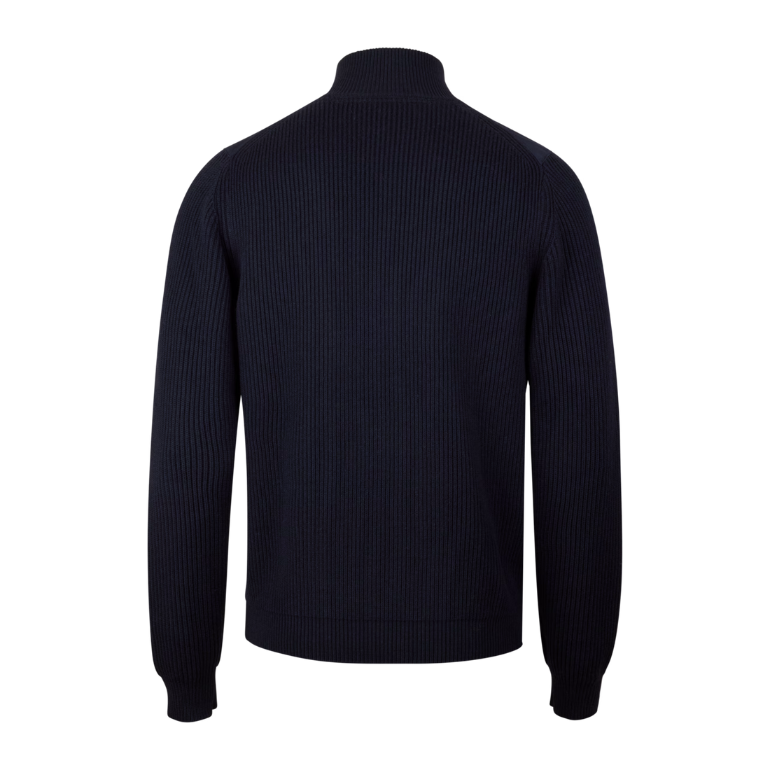 Navy Blue Alcantara Cotton-Wool Blend Hybrid Cardigan - Stenströms