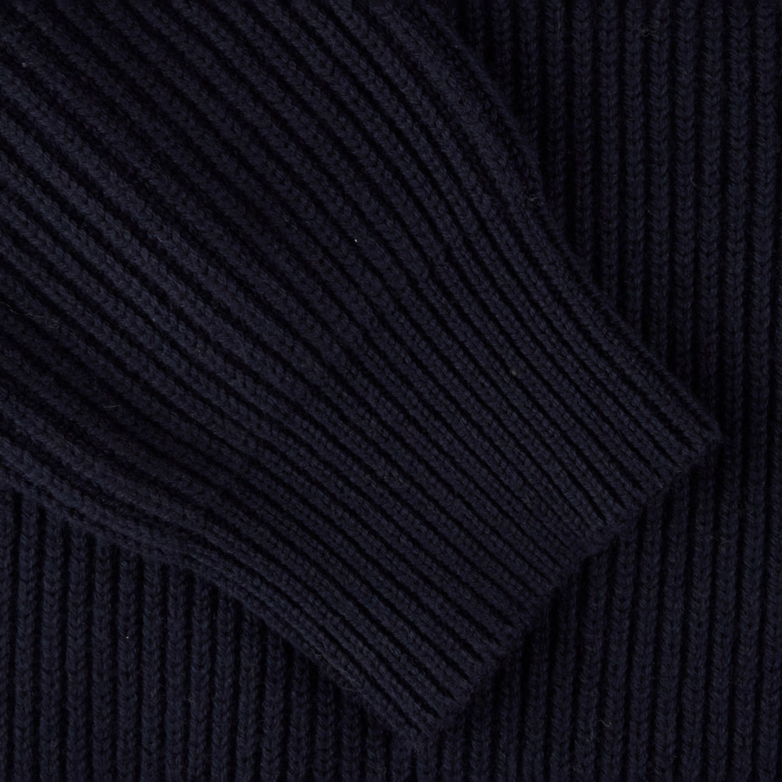 Navy Blue Alcantara Cotton-Wool Blend Hybrid Cardigan - Stenströms