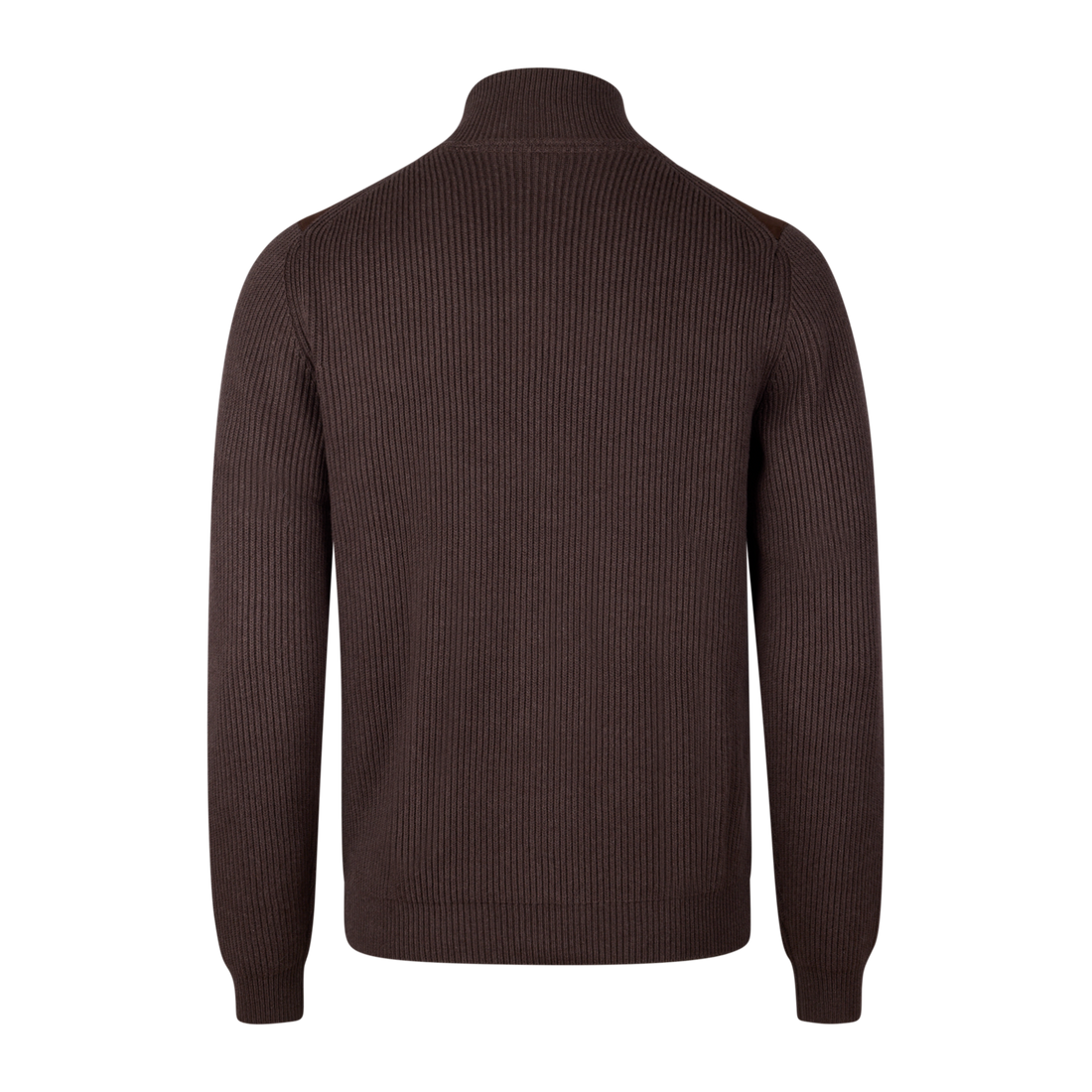 Brown Alcantara Cotton-Wool Blend Hybrid Cardigan - Stenströms