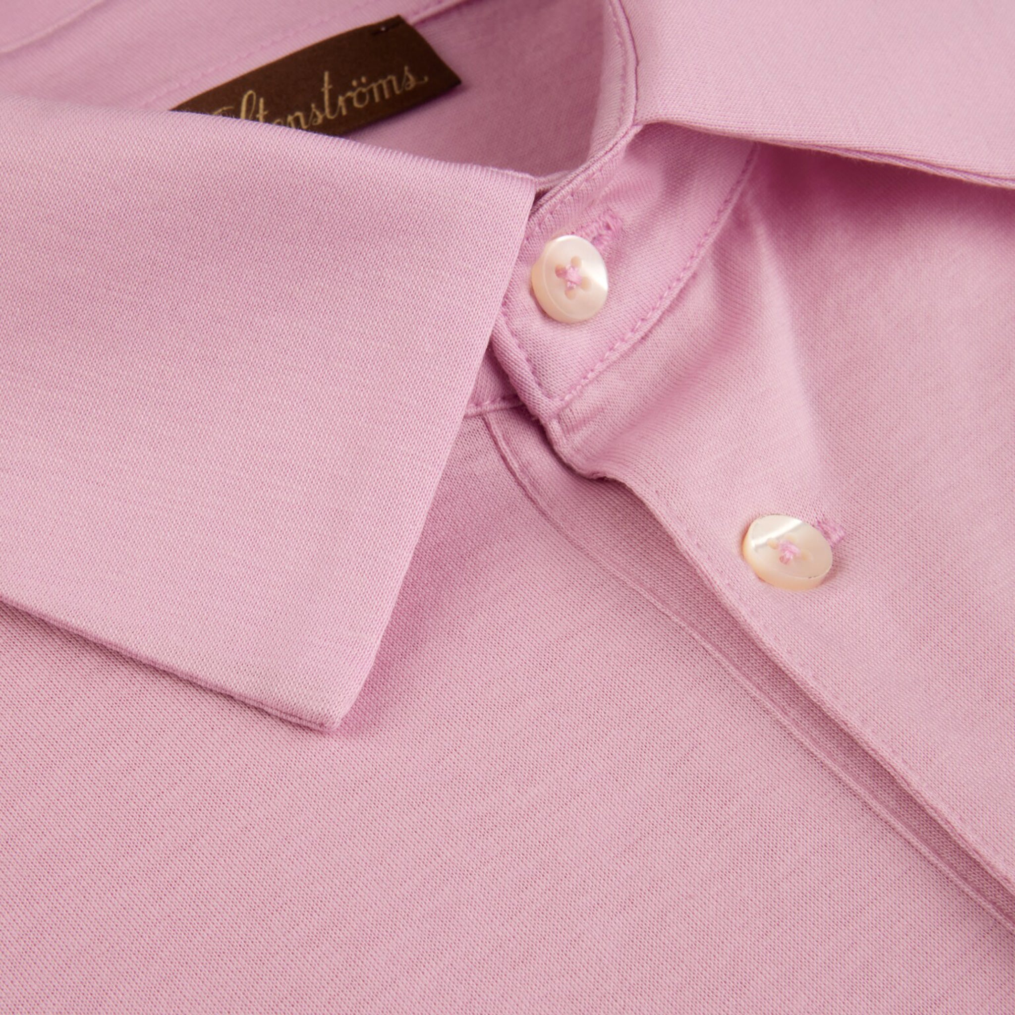 Pink Short Sleeve Mercerized Cotton Polo Shirt - Stenströms