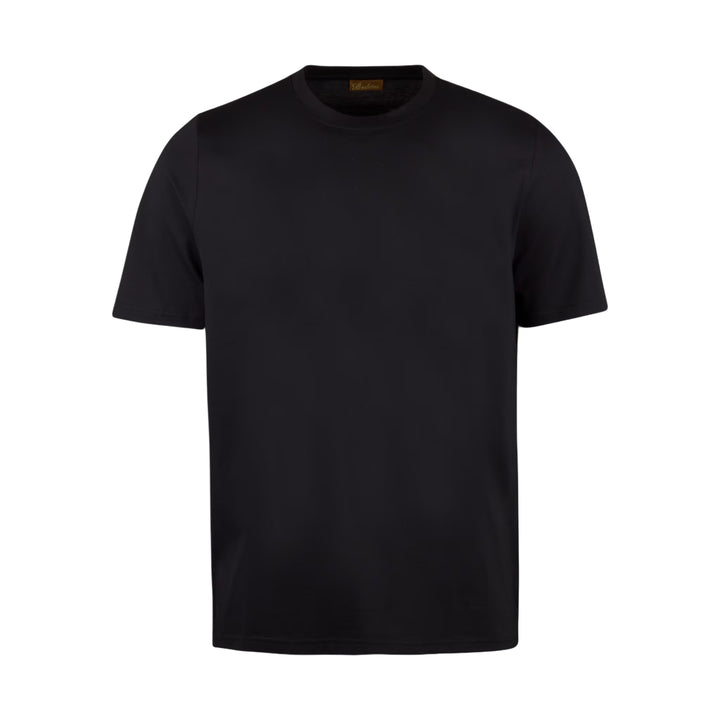 Black Cotton Crew Neck T-Shirt - Stenströms - Boutique Jacques International