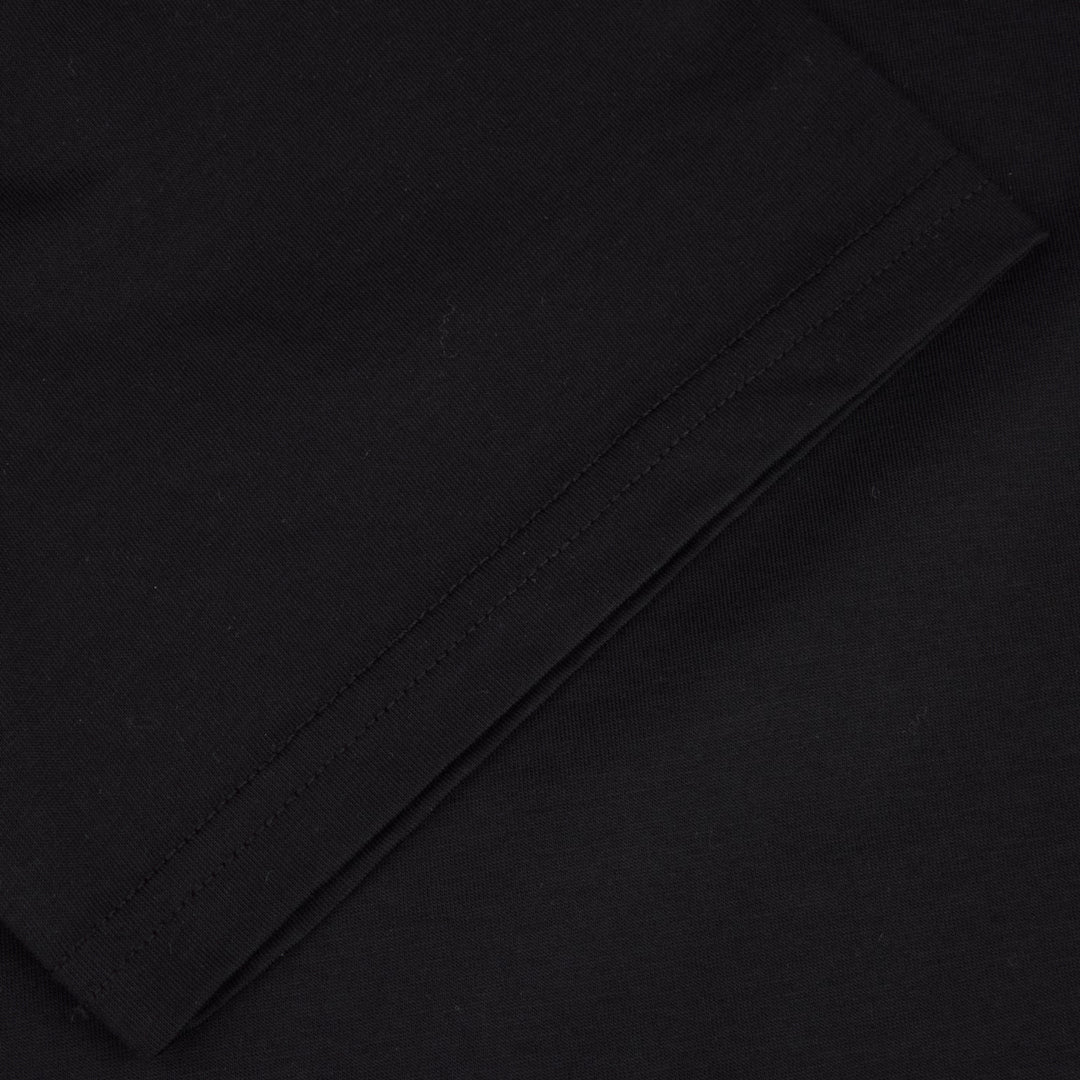 Black Cotton Crew Neck T-Shirt - Stenströms - Boutique Jacques International