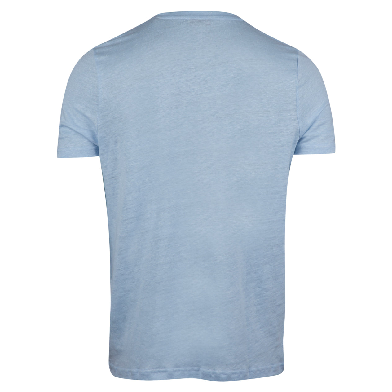 Light Blue Linen Crew Neck T-Shirt - Stenströms