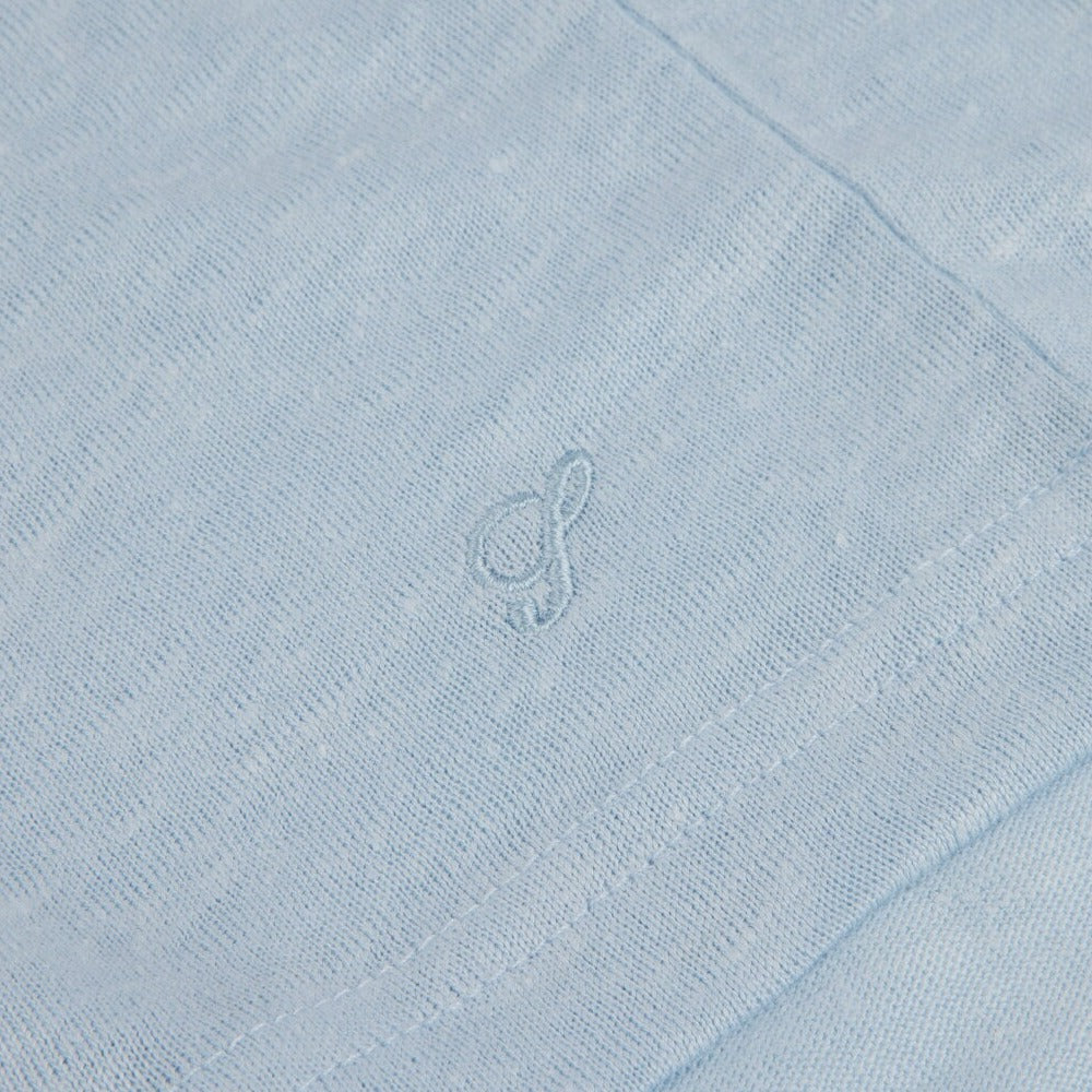 Light Blue Linen Crew Neck T-Shirt - Stenströms