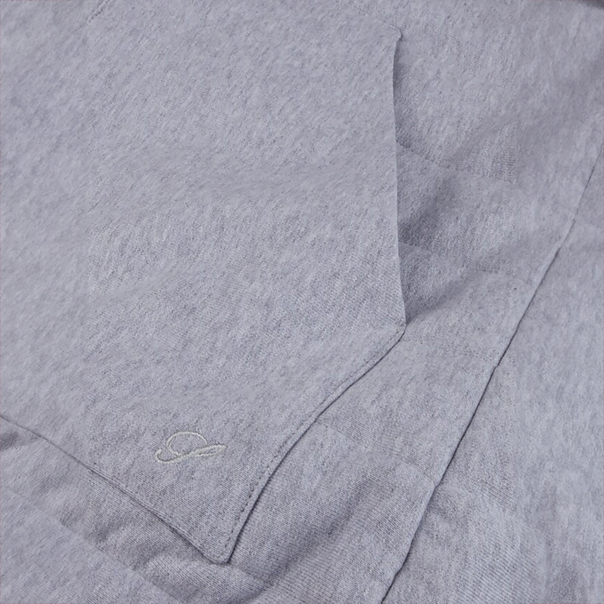 Light Grey Quilted Flannel Cotton Zip Bomber - Stenströms