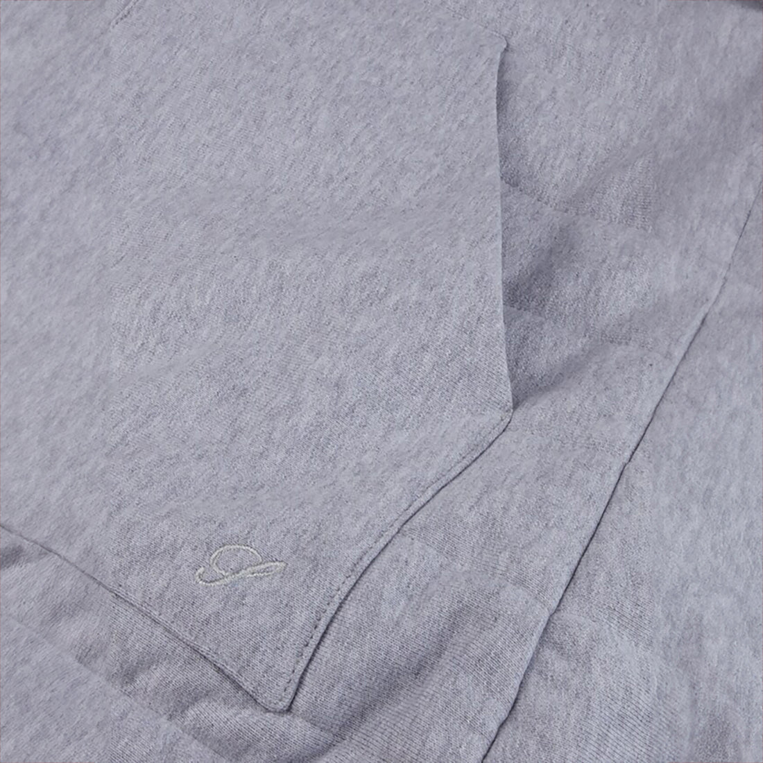 Light Grey Quilted Flannel Cotton Zip Bomber - Stenströms