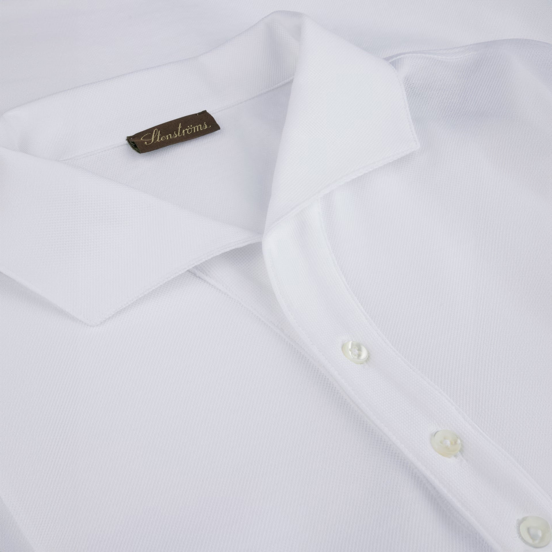 White Short Sleeve Piqué Polo Shirt - Stenströms
