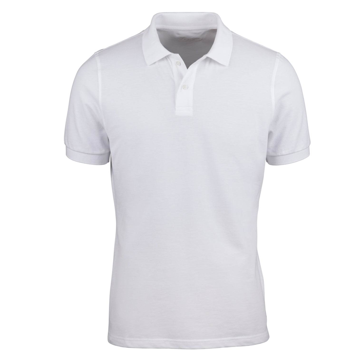 White Piqué Cotton Short Sleeve Polo Shirt - Stenströms - Boutique Jacques International