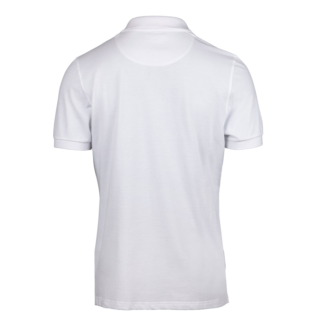 White Piqué Cotton Short Sleeve Polo Shirt - Stenströms - Boutique Jacques International