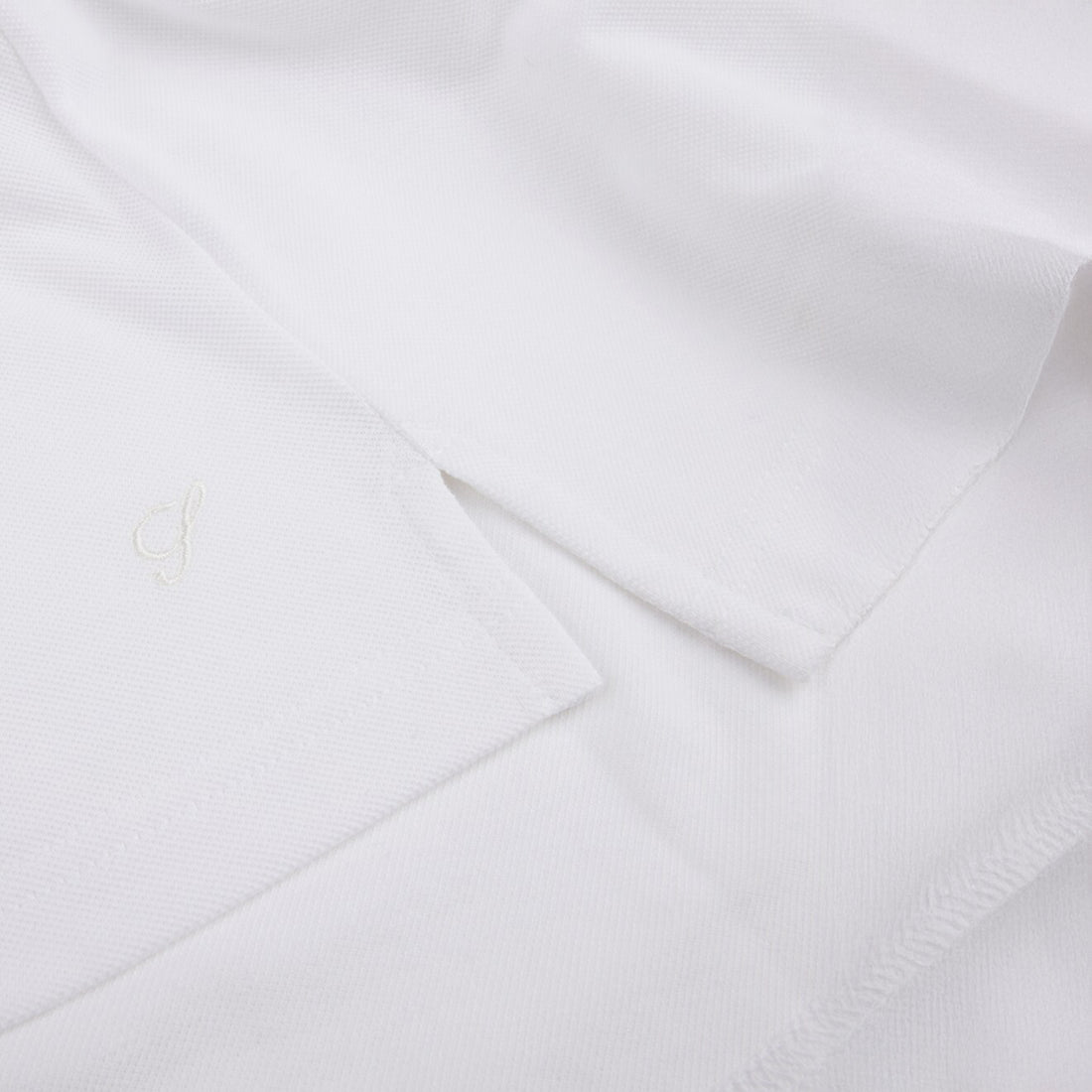 White Piqué Cotton Short Sleeve Polo Shirt - Stenströms - Boutique Jacques International