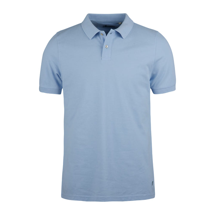 Light Blue Piqué Cotton Short Sleeve Polo Shirt - Stenströms - Boutique Jacques International