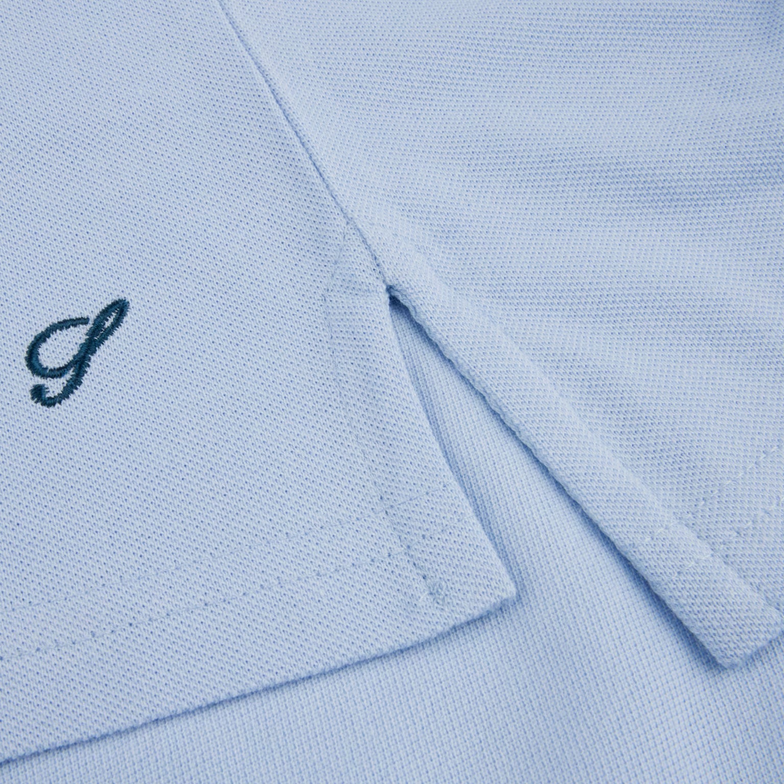 Light Blue Piqué Cotton Short Sleeve Polo Shirt - Stenströms - Boutique Jacques International