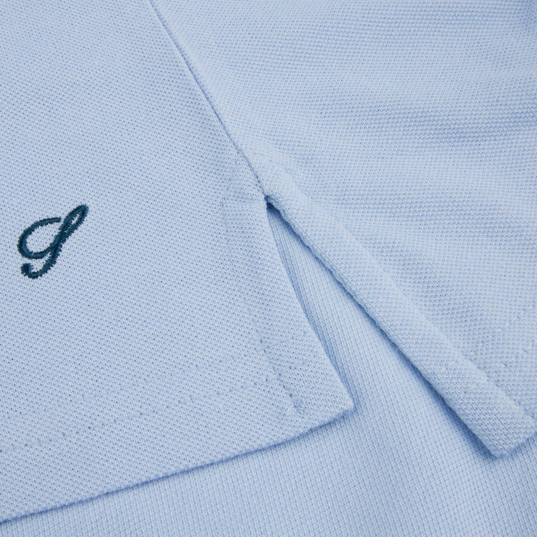 Light Blue Piqué Cotton Short Sleeve Polo Shirt - Stenströms - Boutique Jacques International
