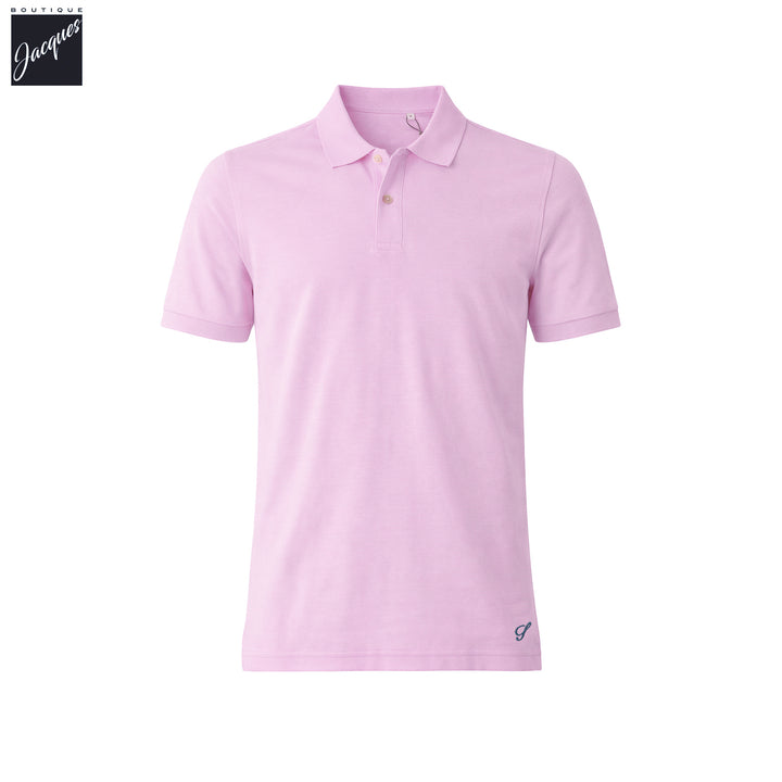 Light Lavender Piqué Cotton Short Sleeve Polo Shirt - Stenströms