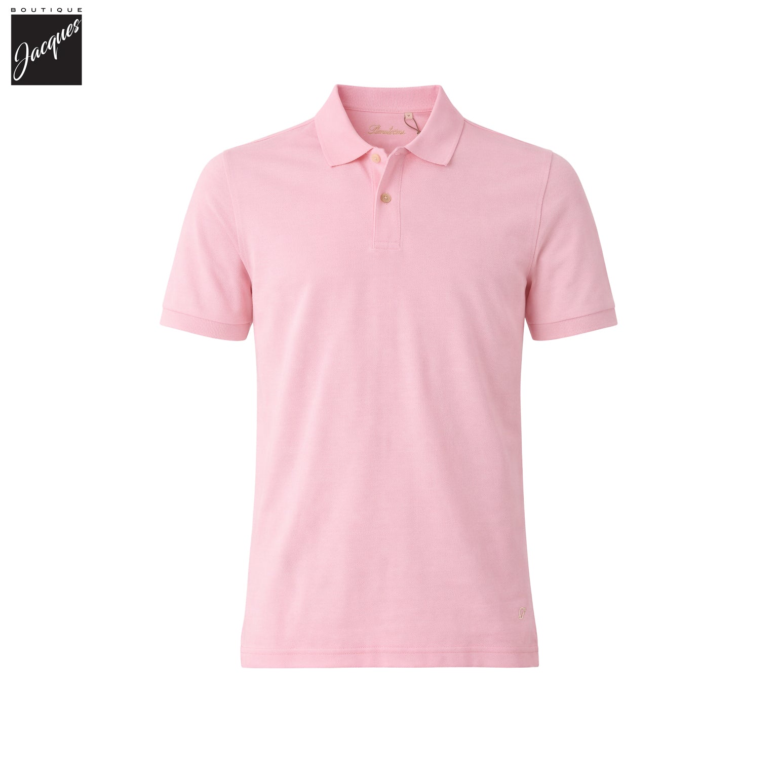 Light Pink Piqué Cotton Short Sleeve Polo Shirt - Stenströms - Boutique Jacques International