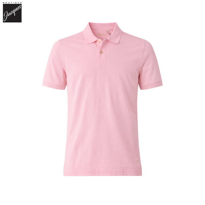 Light Pink Piqué Cotton Short Sleeve Polo Shirt - Stenströms - Boutique Jacques International
