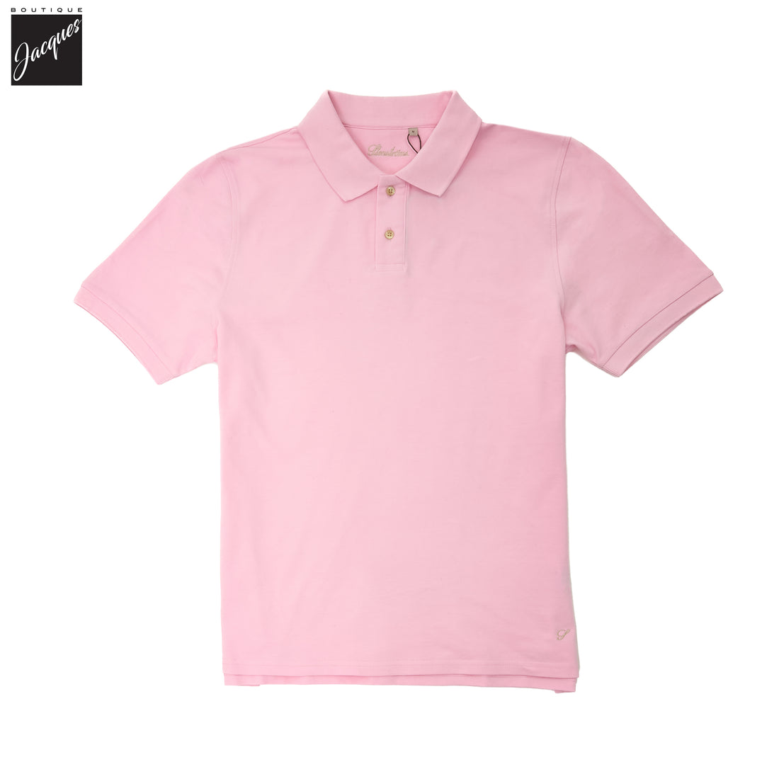 Light Pink Piqué Cotton Short Sleeve Polo Shirt - Stenströms - Boutique Jacques International