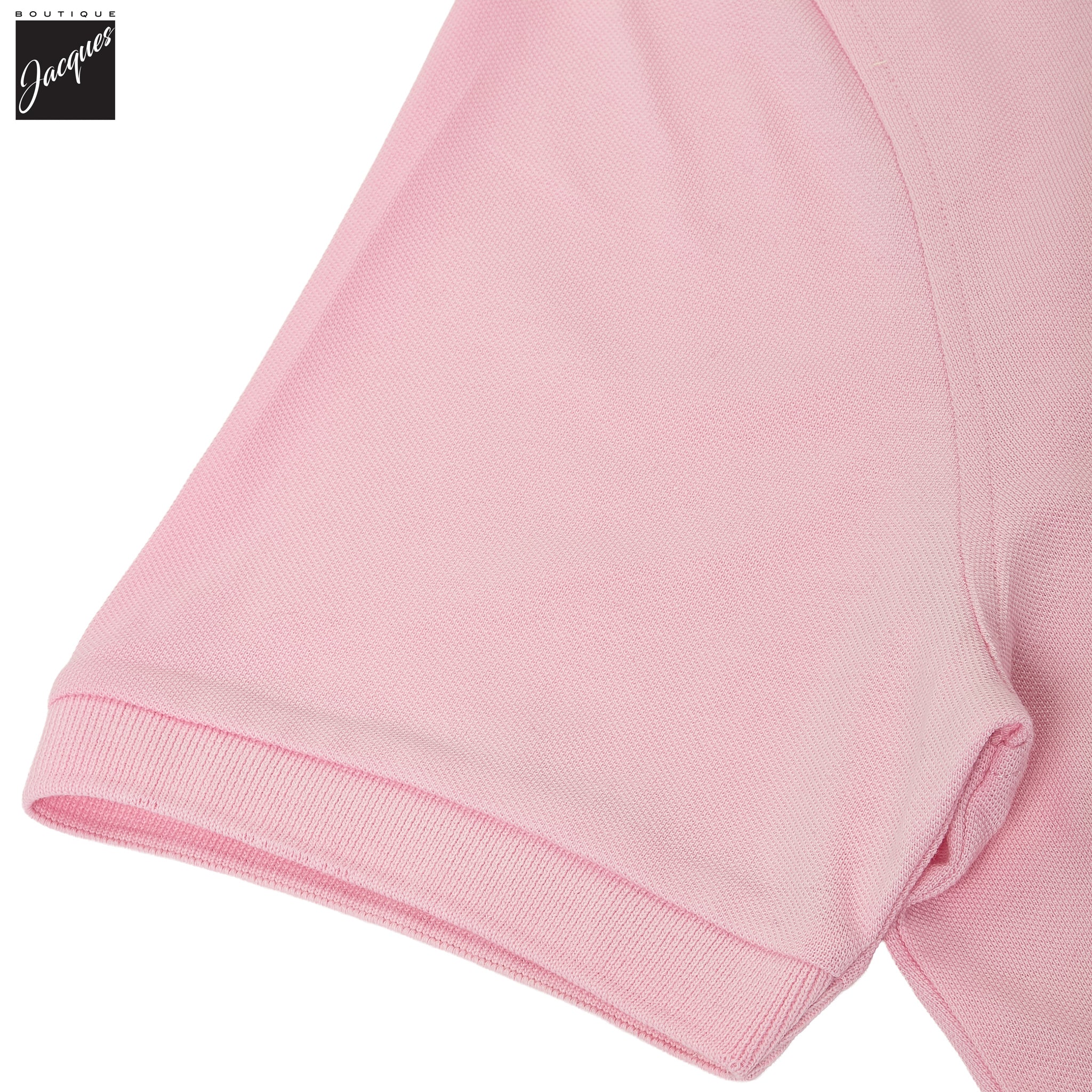Light Pink Piqué Cotton Short Sleeve Polo Shirt - Stenströms - Boutique Jacques International
