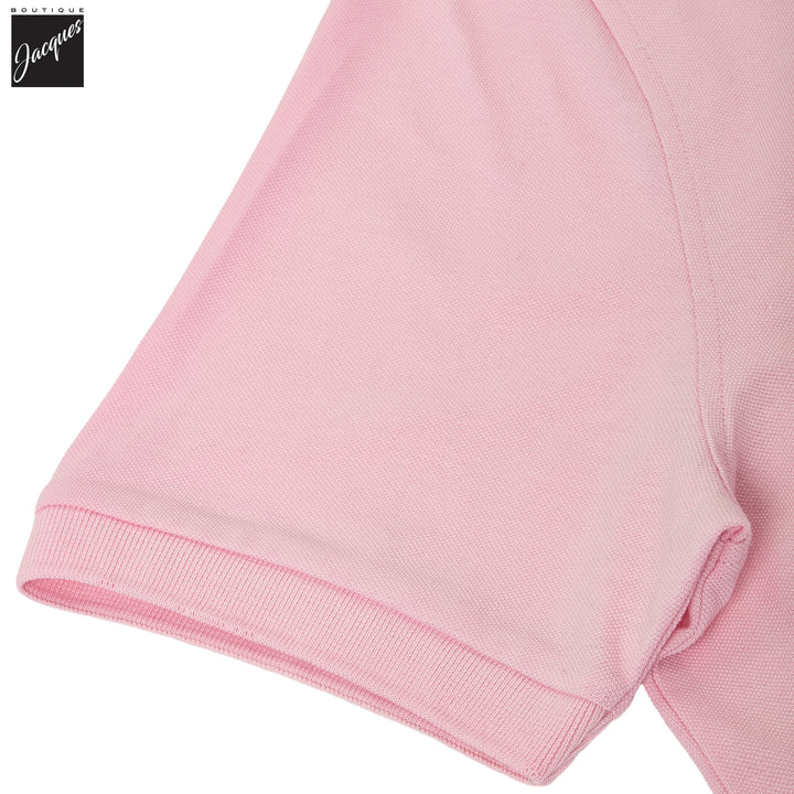 Light Pink Piqué Cotton Short Sleeve Polo Shirt - Stenströms - Boutique Jacques International