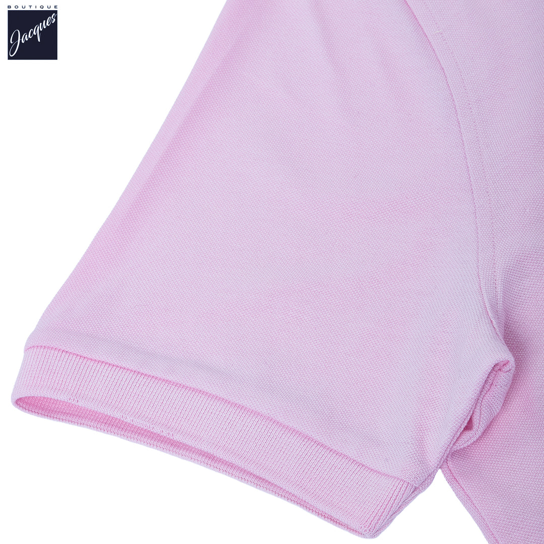 Light Lavender Piqué Cotton Short Sleeve Polo Shirt - Stenströms