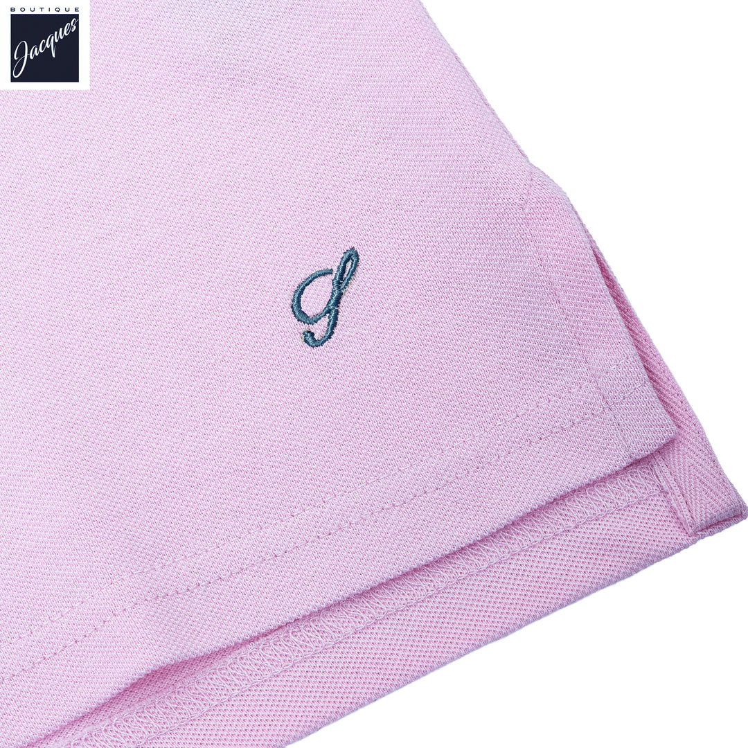 Light Lavender Piqué Cotton Short Sleeve Polo Shirt - Stenströms