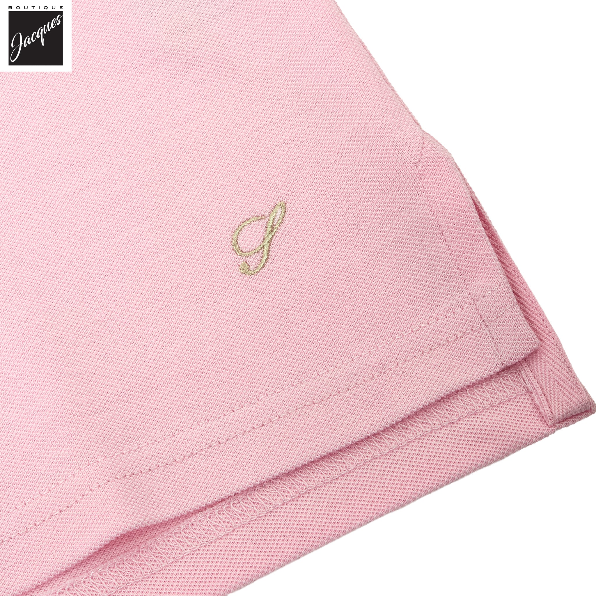 Light Pink Piqué Cotton Short Sleeve Polo Shirt - Stenströms - Boutique Jacques International