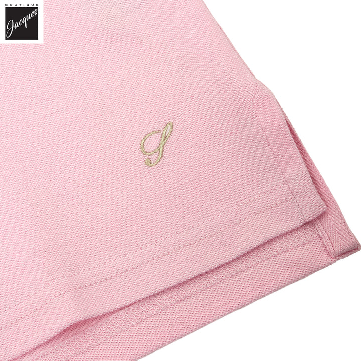 Light Pink Piqué Cotton Short Sleeve Polo Shirt - Stenströms - Boutique Jacques International